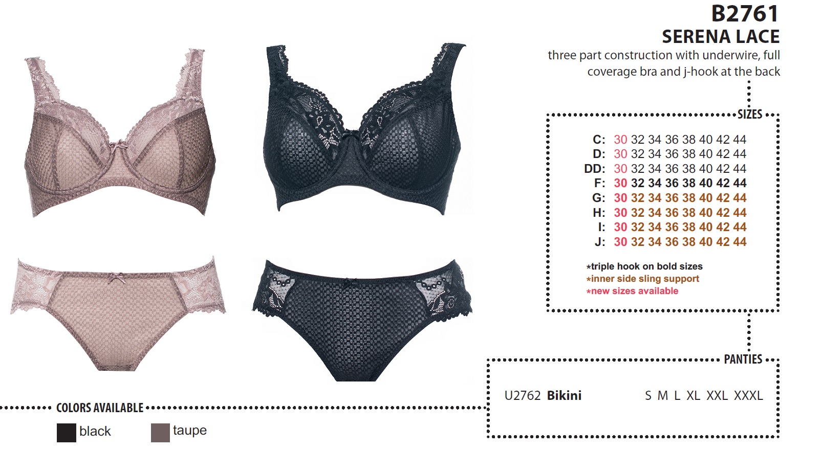 Fit Fully Yours Serena Lace 3-Part Underwire Bra B2761 - Fit Fully Yours 