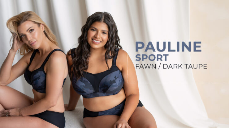 Fit Fully Yours Pauline Underwire Sports Bra, Black and Grey